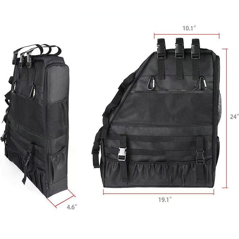 Black Wrangler Off-Road Storage Tool Bag, Anti-Roll Rack, Modified Anti-Roll Bracket Cosmetics Bag, Multi-Function