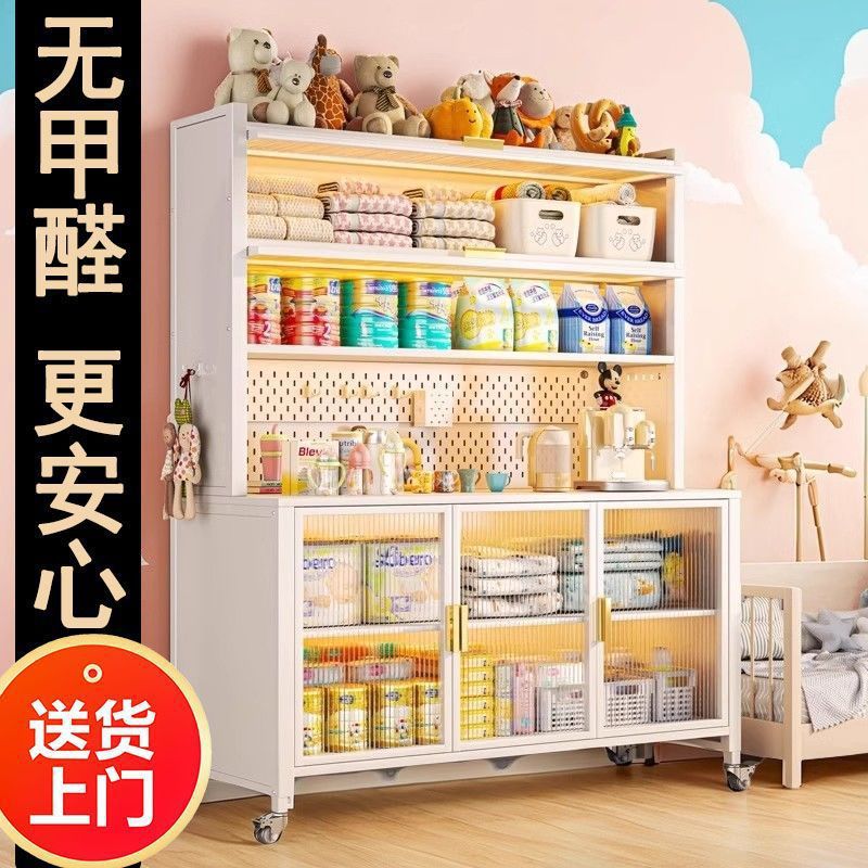 Kitchen Multifunctional Storage Rack Slate Sideboard Household Dustproof Storage Cabinet Multi-Layer Snack Cabinet Floor-Standing Storage Cabinet