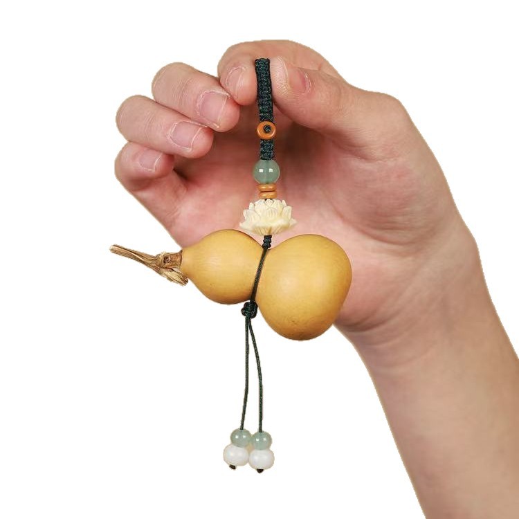 Wholesale gourd lanyard handmade woven gourd keychain semi-finished lanyard cinnabar bodhi car key chain