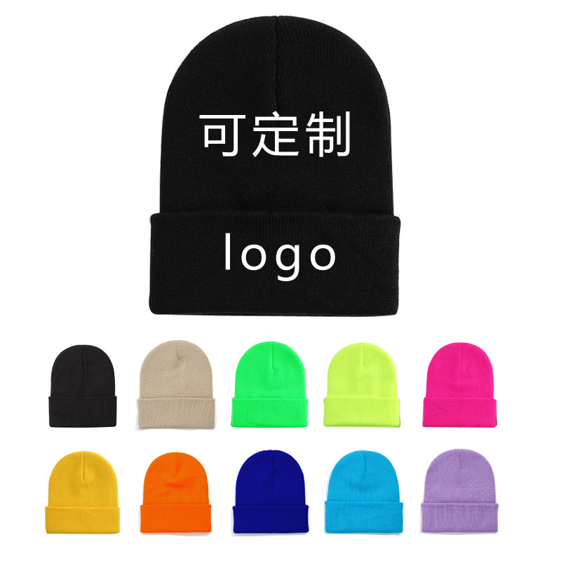 Large Edition Amazon Pullover Hat Light Plate Knitted Hat Weaving Label Acrylic Wool Hat European and American Cold Hat Embroidered logo