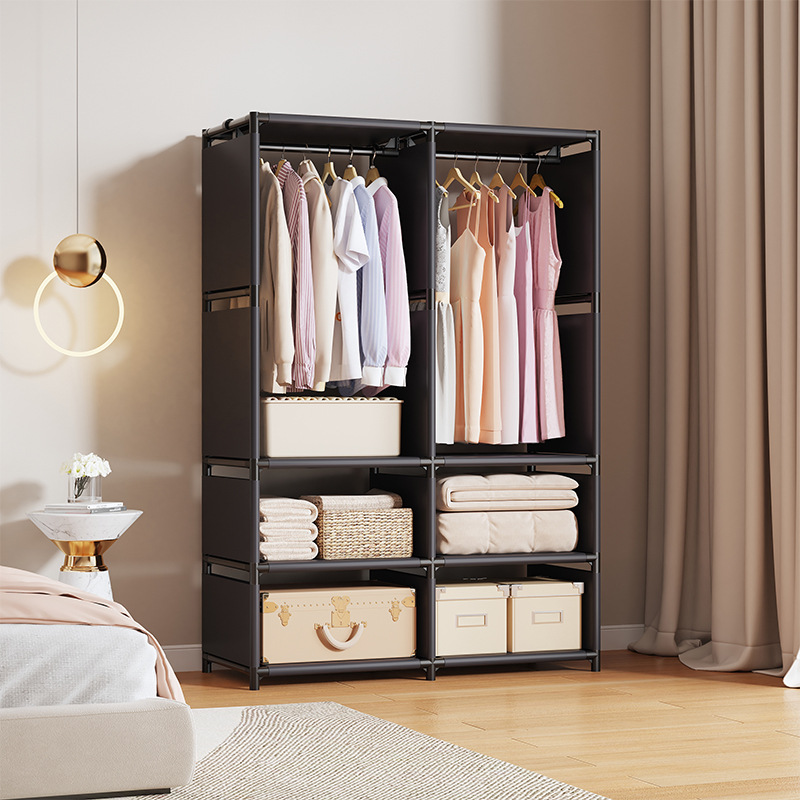Wardrobe Household Bedroom Economical Simple Cabinet Dustproof Storage Shelf for Rental Room Wardrobe Tight and Neat