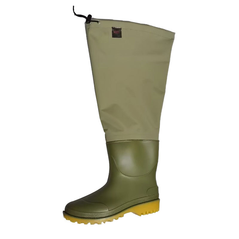 3D Heeled Nylon Medium Tube Waterproof Non-slip Rain Shoes Shoe Cover Thickened Water Pants Reservoir Half-length Catching Fish