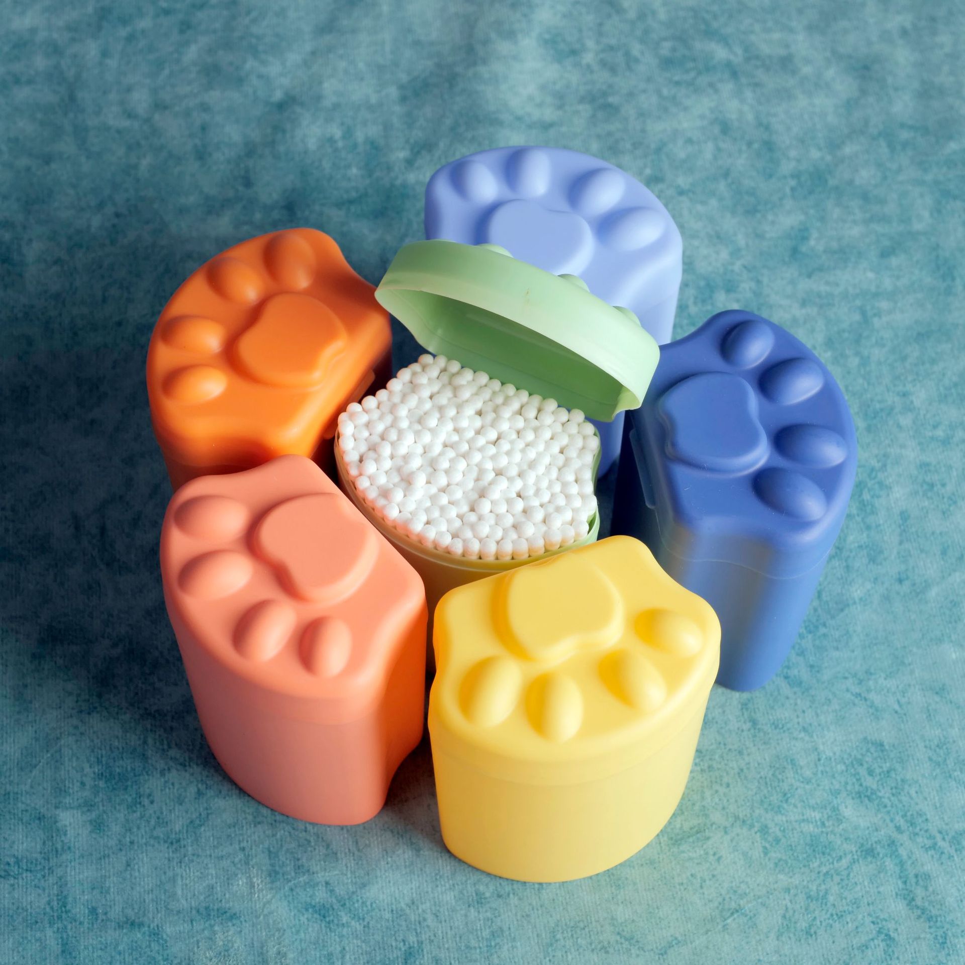 Коробка для ватных палочек с семью цветами, тонкая поддержка, ложка с винтовой головкой, двойные ватные палочки