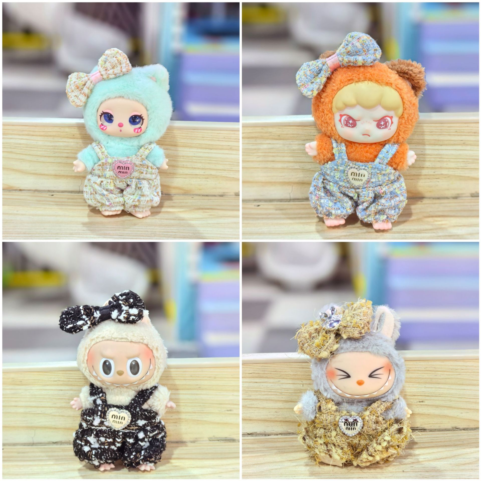 Only Clothes] Labubu Clothes 17cm Baby Clothes Labubu Party Series Overalls Bubble Mat Blind Box