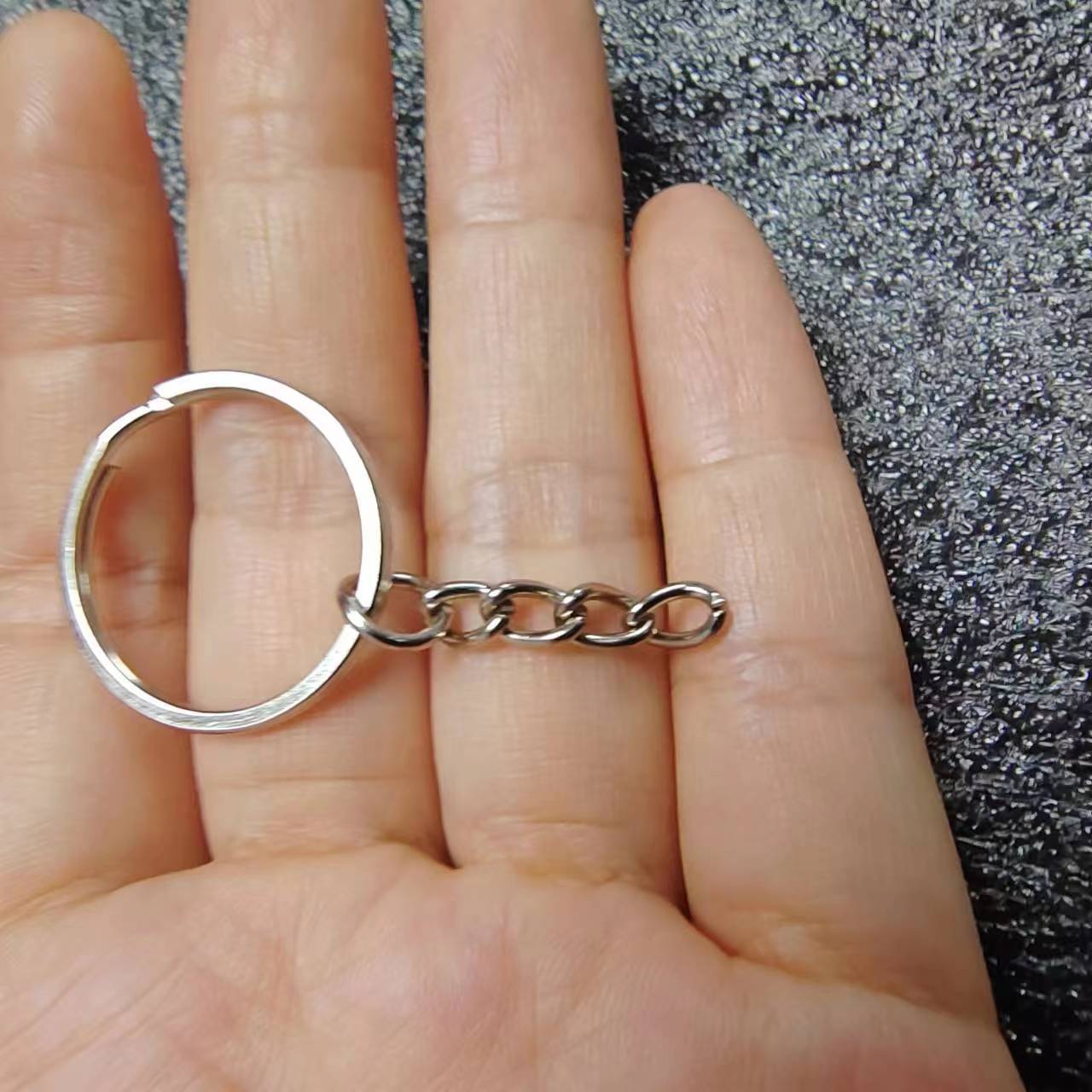 25 aperture plus 4 sections key chain Christmas diy cartoon keychain in stock embossing ring metal key chain accessories