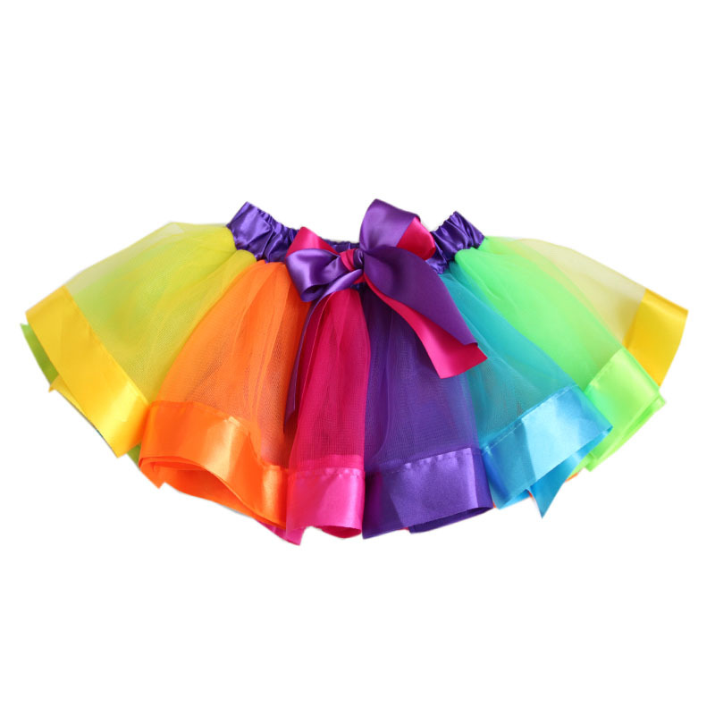 Customized Girl Skirt Rainbow Skirt Mesh Customized tutu Skirt Princess Skirt Foreign Trade European and American Children's Wear