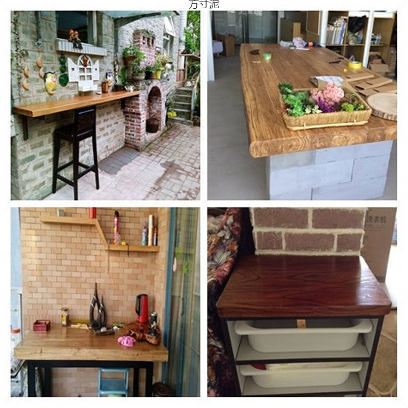 Table top solid board pine old elm large board table conference table partition bay window table log bar counter wholesale