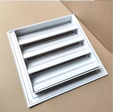 Electric Manual Aluminum Alloy Louver Manufacturer Vent Aluminum Alloy Air Conditioner Outdoor Unit Cover Rainproof Square Grille Wholesale