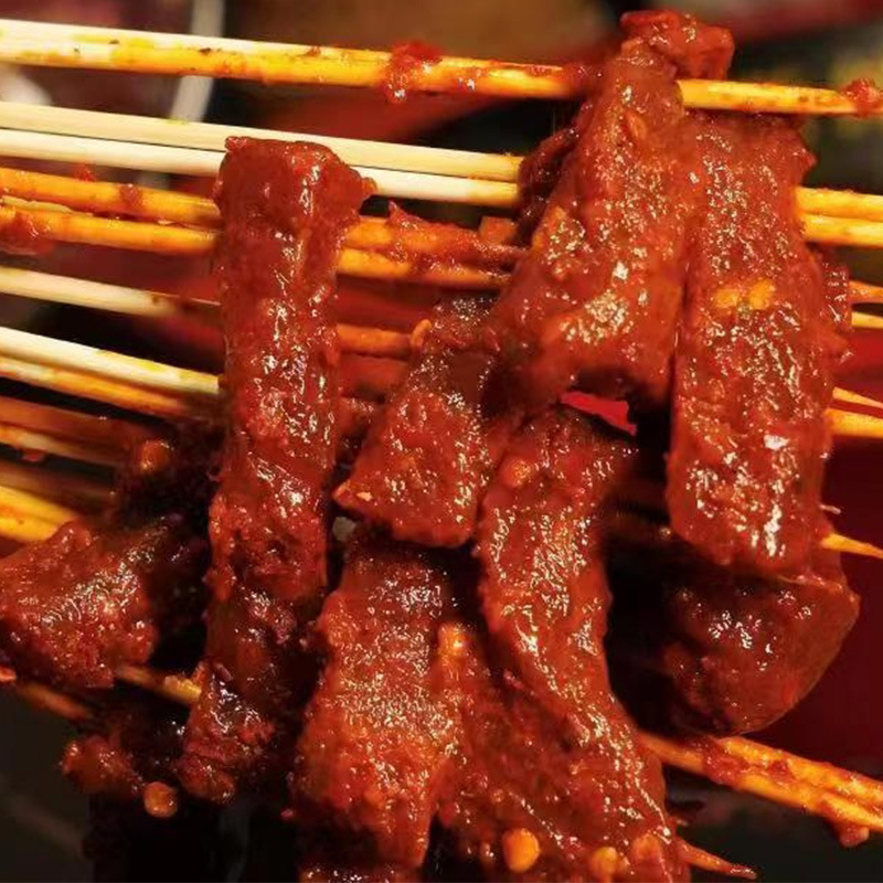 Nanmu Fude Spicy Beef Strips 1kg Marinated Semi-Finished Beef Skewers Hot Pot Ingredients Wholesale
