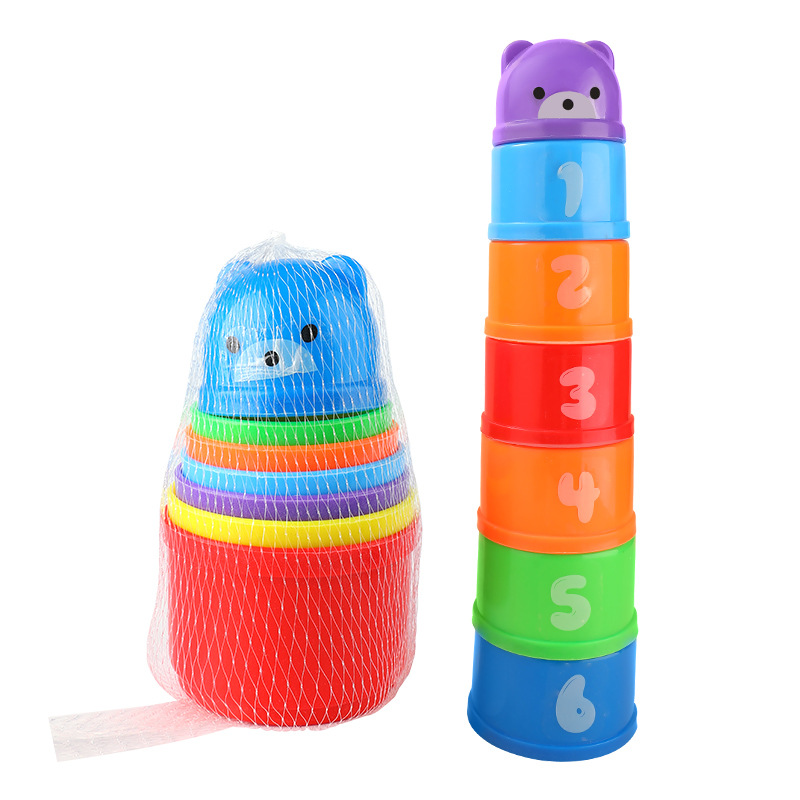 Children's colorful stacked cup color cognitive stacked cup baby educational early education baby hands-on Brain Toys