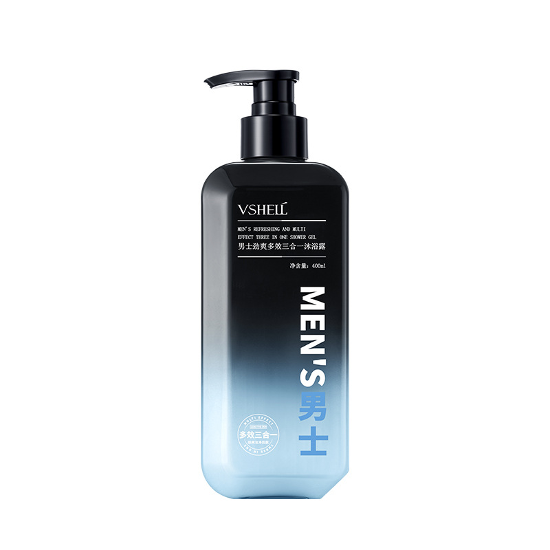 Zhibe Men's Refreshing Shower Gel Oil Control Cleansing Back Acne Washing Face Bathing Shampoo Multi-Effect Three-In-One Shampoo