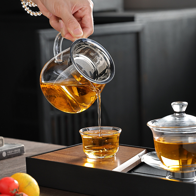 Lazy Person's Tea Brewing Gadget, Fully Automatic Glass Household Tea Set for Drinking Tea, High-End Teapot and Teacups