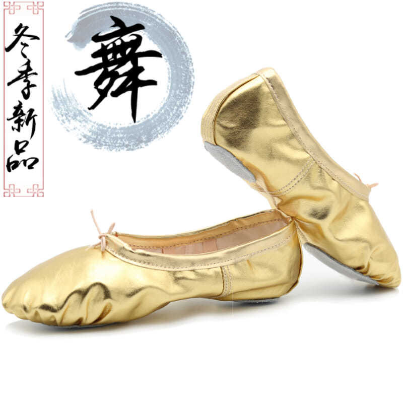 Golden Dance Shoes for Kidsren, Soft-Soled Practice Shoes for Girls, Ballet Shoes, Cat Claw Shoes for Adults, Belly Dance, Folk Dance