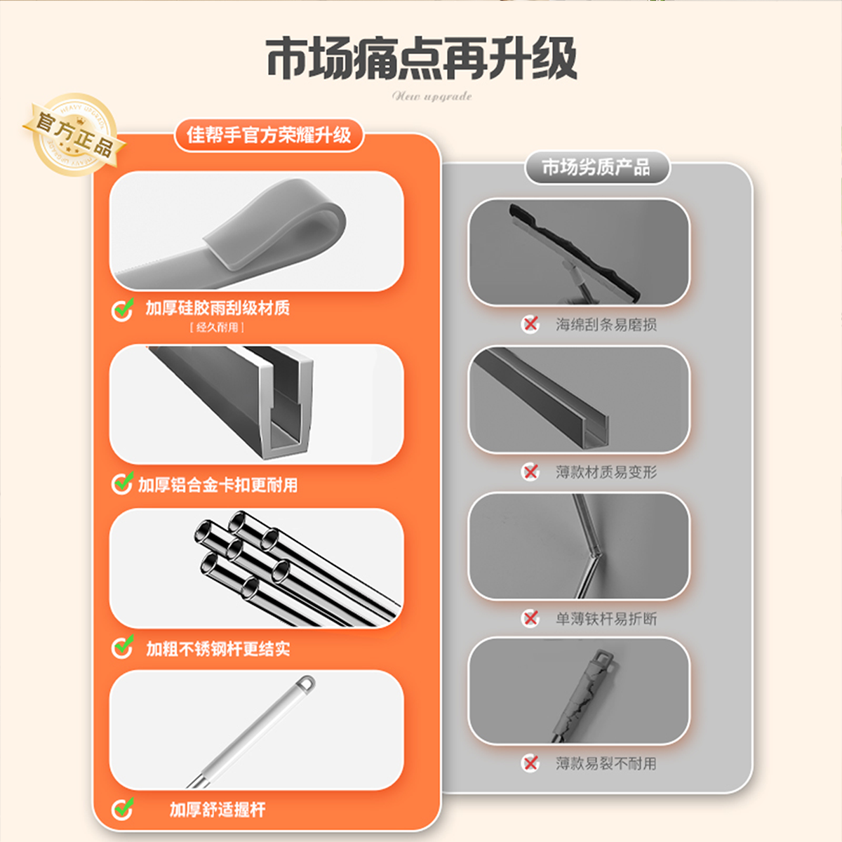 Magic Broom Household Bathroom Silicone Sweeping and Wiping Mop Two-In-One Bathroom Large Extended Wiper