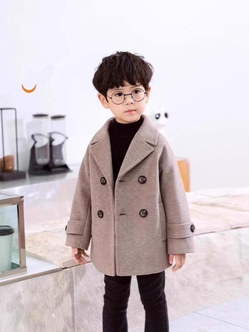 Шершавая куртка для мальчиков 2024, новая осень и зима, стильная утолщенная куртка для детей