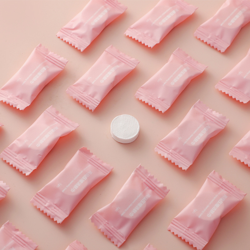 Compressed Towel Disposable Face Wash Towel Candy Towel Cleansing Small Square Towel Travel Disposable Face Wash Towel