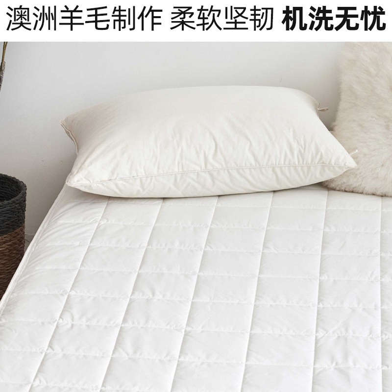 Pure Wool Mattress Cover Xinjiang Cotton Australian Wool Moisture-Proof Mattress Washable Protein Antibacterial Anti-Mite