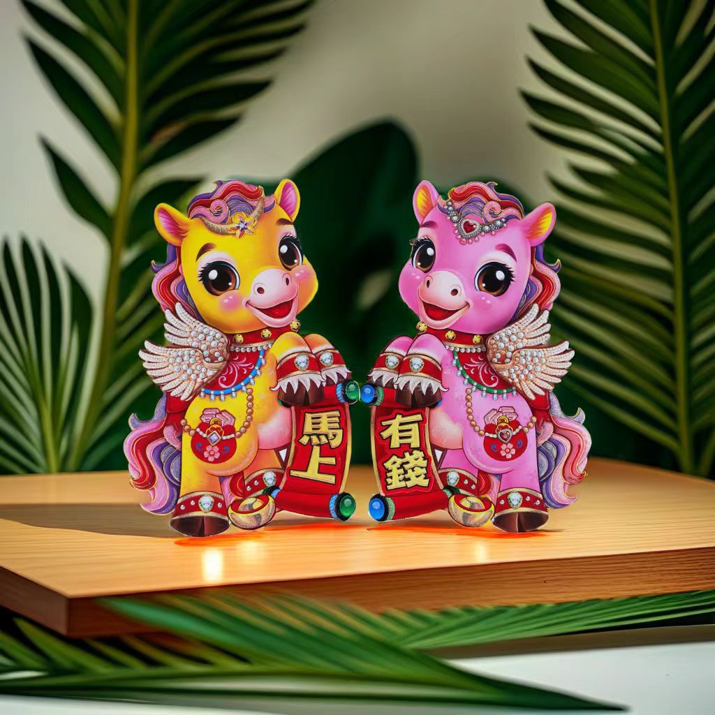 2026 год лошади, трехмерная наклейка на дверь, украшения для весеннего фестиваля, товары для новоселья оптом