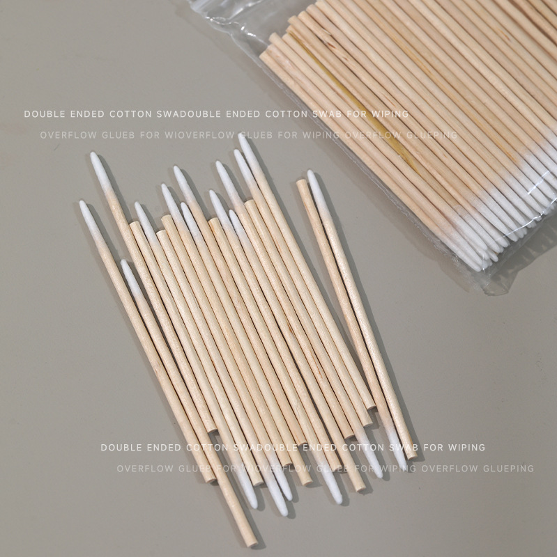 Nail Polish overflow glue pointed cotton swab stick ultra-fine wooden stick disposable nail groove gap cotton swab cleaning tools wholesale