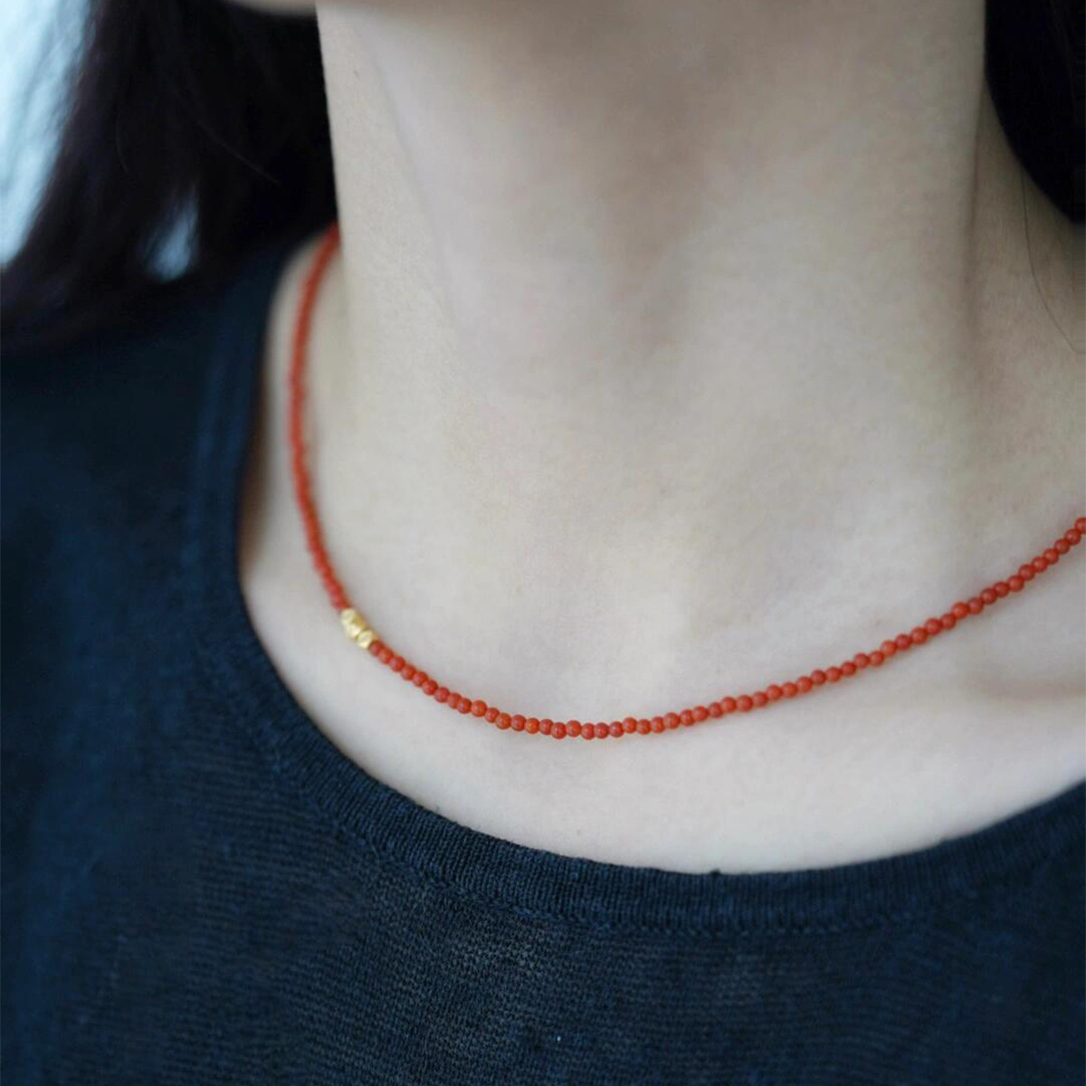 2025 New Style Southern Red Agate Small Bead Necklace Collarbone Chain New Chinese Style National Style Necklace Chinese Red Choker for Women