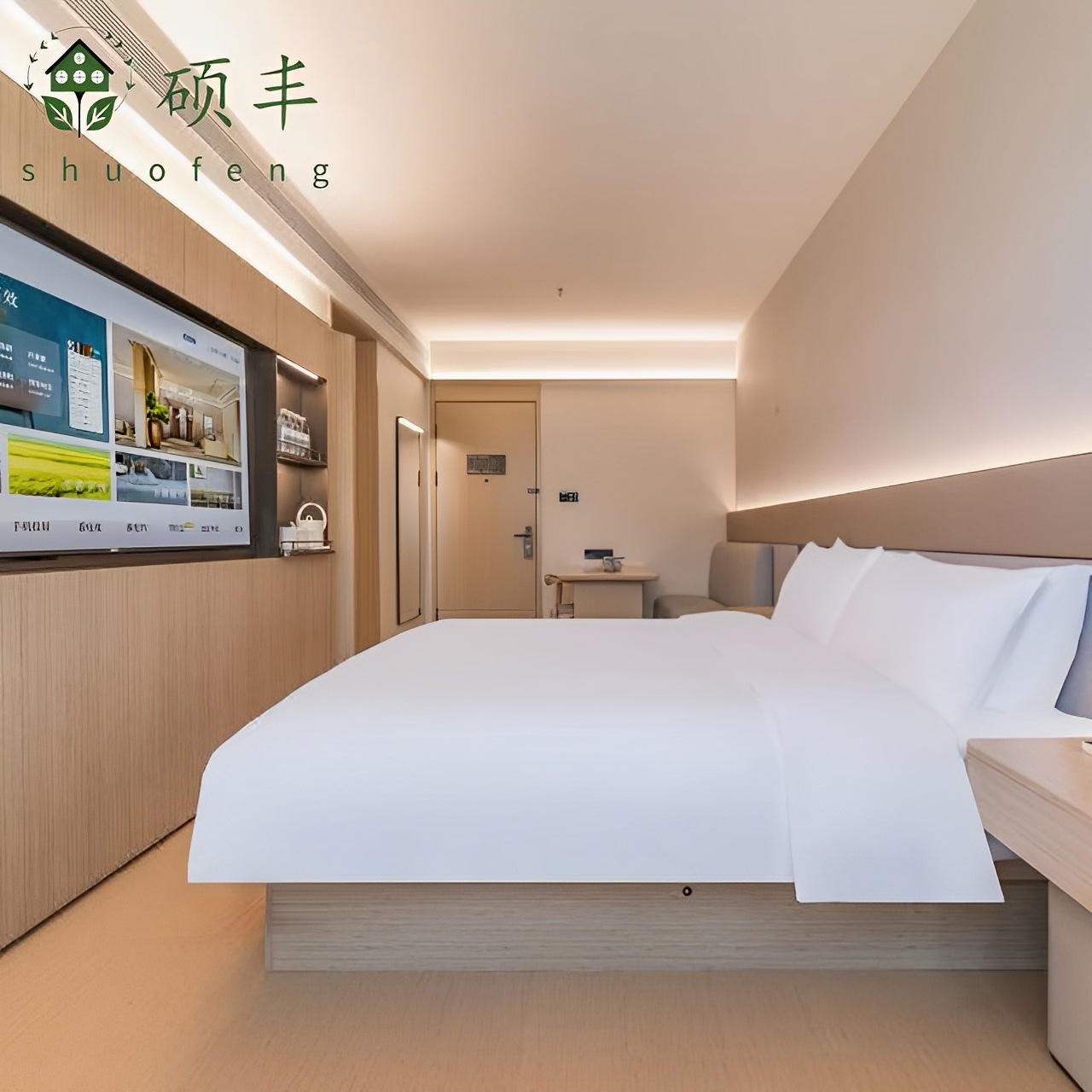 Full Set of Furniture for 5.0 Star Hotel Standard Rooms, Suitable for Guesthouses and Apartments, Including Bed Frames and Bed Boxes, Factory Custom-Made High-End Customization