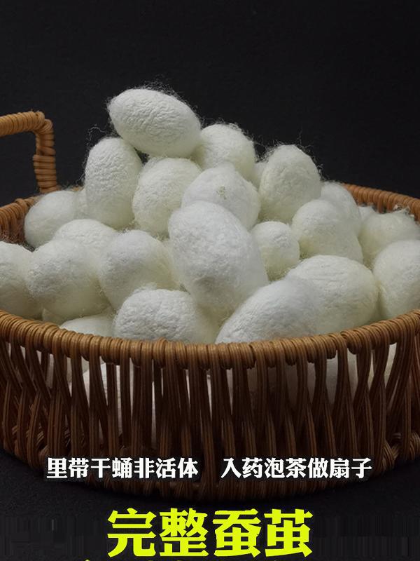 Silkworm farmers self-supporting complete dried silkworm cocoons can be drawn silk homemade hand-made to be displayed double palace cocoons mulberry silkworm silk group fan cocoons