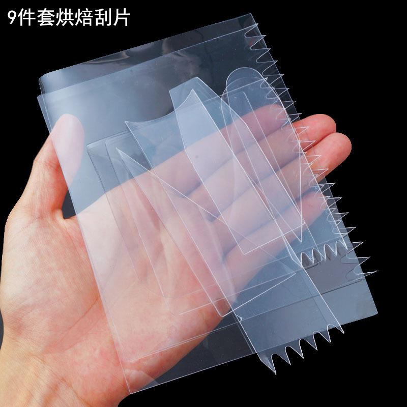 Комплект из 9 предметов, прозрачный пластиковый мягкий скребок для торта, инструменты для декорирования