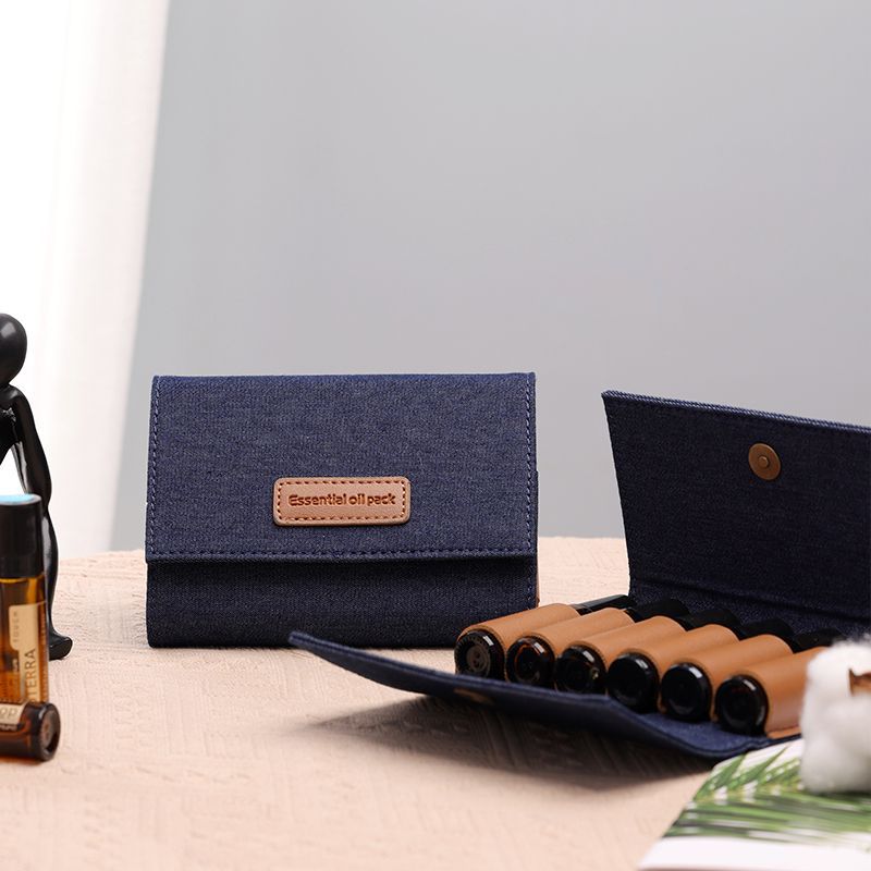 Roller ball bottle storage bag oil bottle storage vintage washing Denim roller ball bottle bag portable sub-bottling bag 10ML