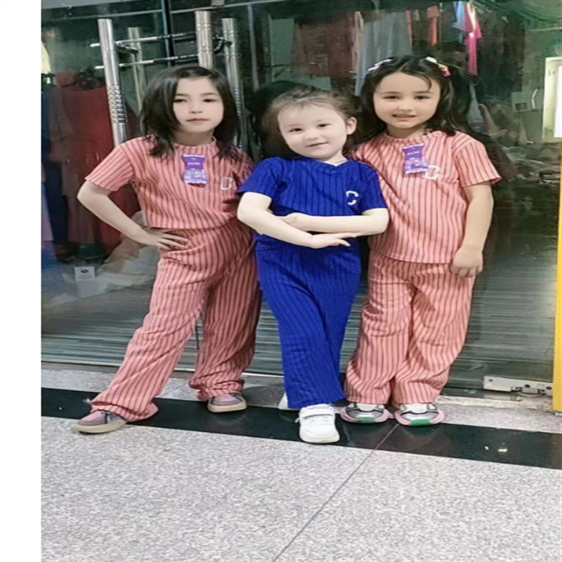 Новая летняя детская одежда, однотонный костюм с коротким рукавом, корейская домашняя одежда, оптовая продажа