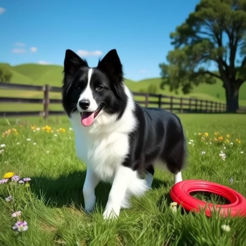 Чистокровный бордер-колли, живая собака, средняя собака, щенок, черно-белый бордер-колли, живая собака