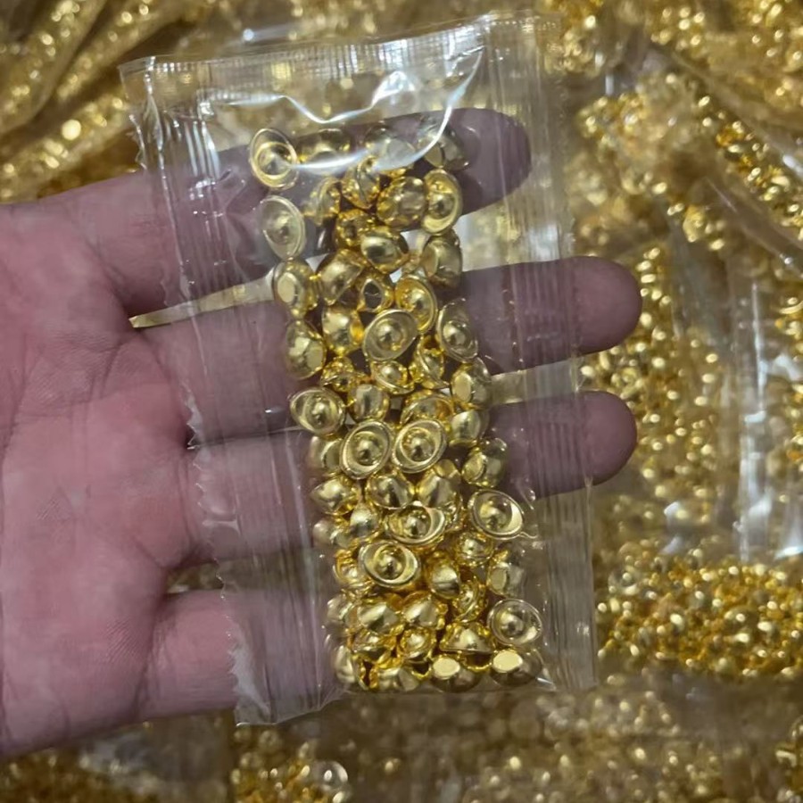 Миниатюрный сплав имитации золотого слитка, креативное украшение для заполнения банки с рисом, пластиковые подарки