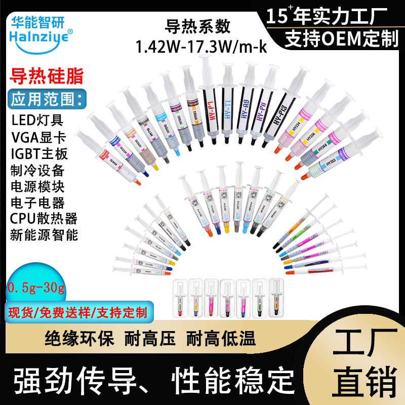 Термопроводящая силиконовая смазка Huaneng Zhiyan для небольших компьютеров HY510, высокая температура, термопроводящая паста 1.93-6.5