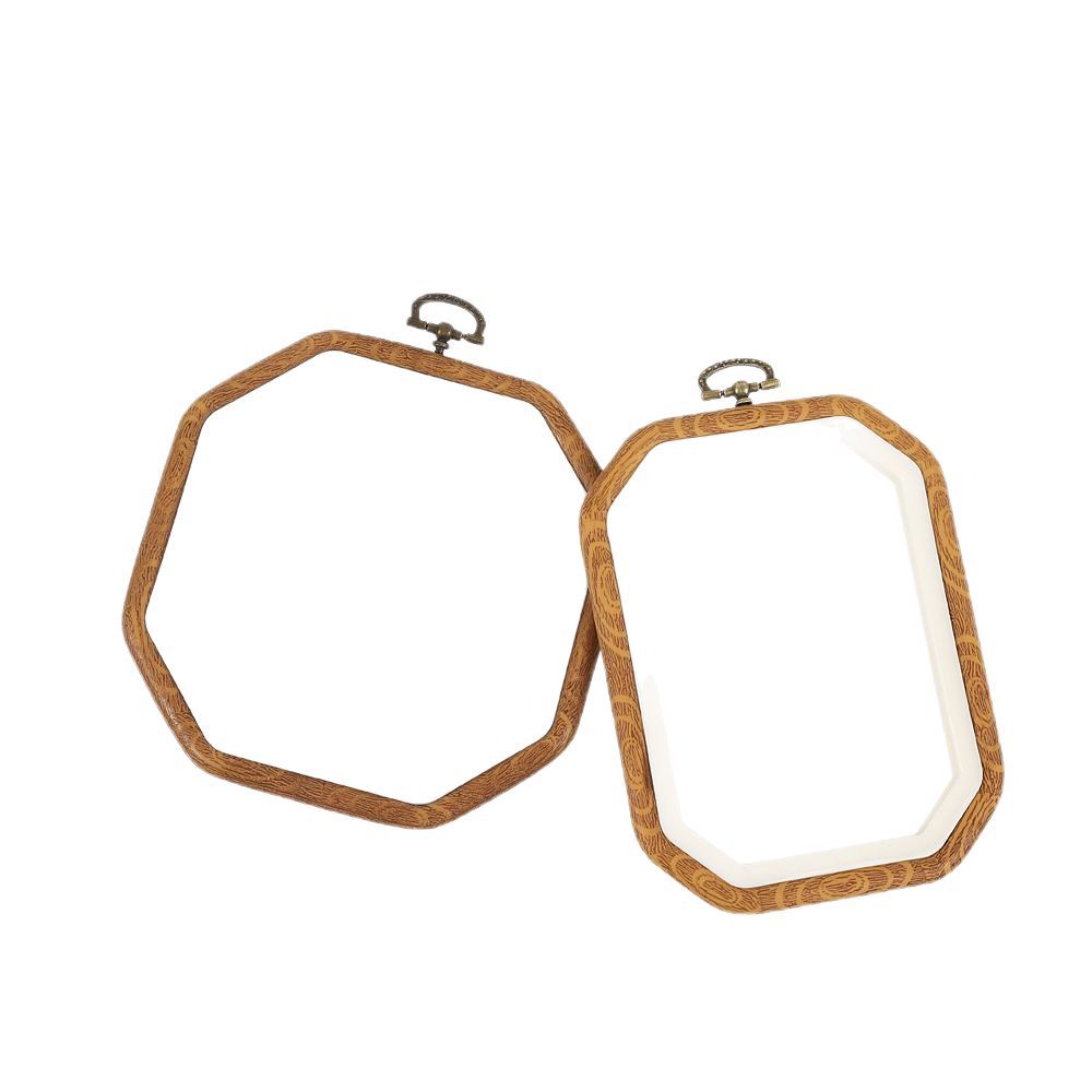 Imitation Wood Grain Embroidery Hoop, Multi-Specification Irregular Embroidery Hoop, DIY Embroidery Handmade Cross-Stitch Auxiliary Tool, Vintage Embroidery Hoop