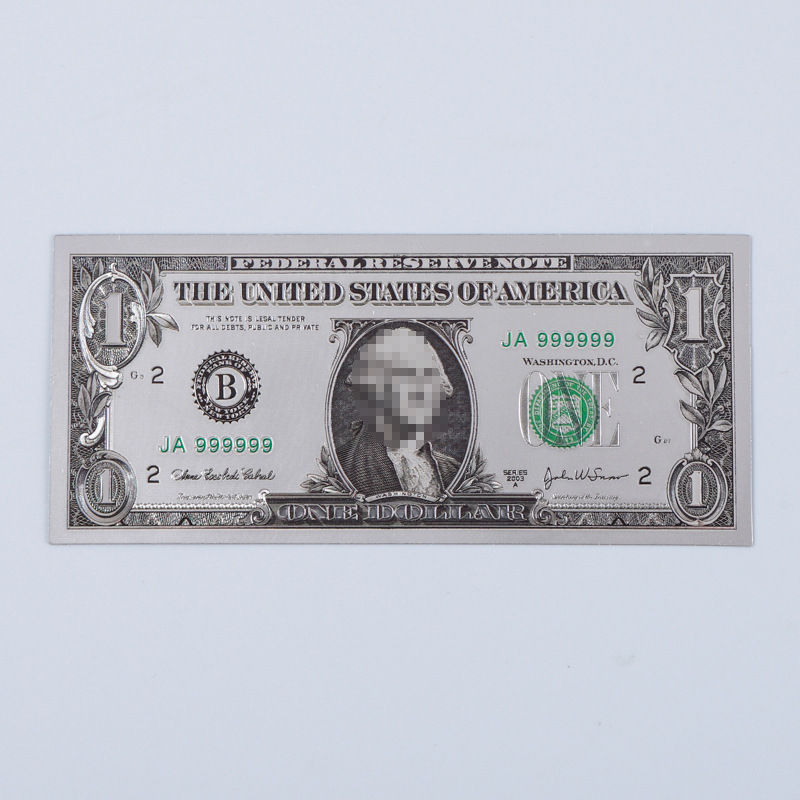 Plastic Gold Foil Banknotes Colorfulful Dollar Collection Coins 7-Piece Set Toy Props Coins Creative Commemorative Banknotes Manufacturer Supply