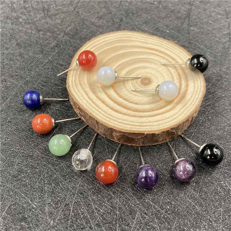 Red Agate Earrings Amethyst Elegant Fashion Design Sense Earrings Women's Summer Earrings 2021 Cross-border New Arrival