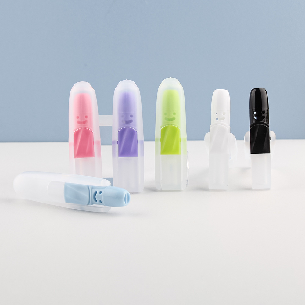 Explosions Thailand Eight Immortals Tube 2ml Rotary Smiley Face Nasal Tube Cool Essential Oil refreshing Aromatic Double Nasal Suction Package Material