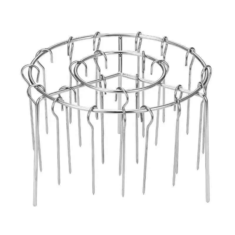 Stainless steel air fryer oven round hanging barbecue rack special stainless steel barbecue rack multi-needle wholesale