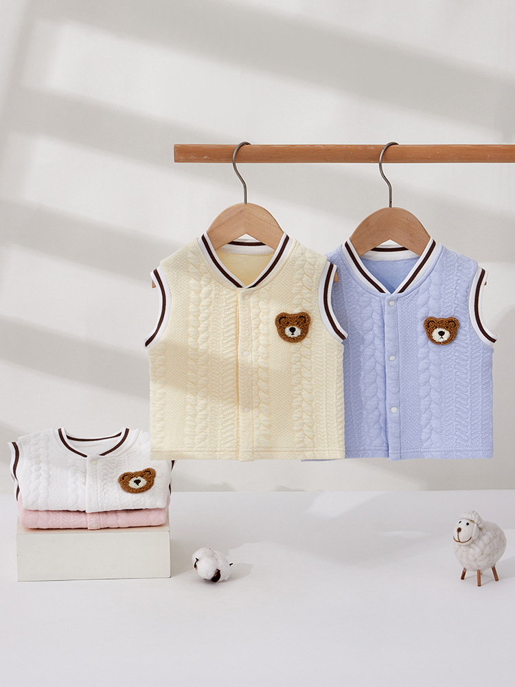 Детский хлопковый жилет осенне-зимний теплый жилет для девочек, толстый жилет на плечах, клип для мальчиков