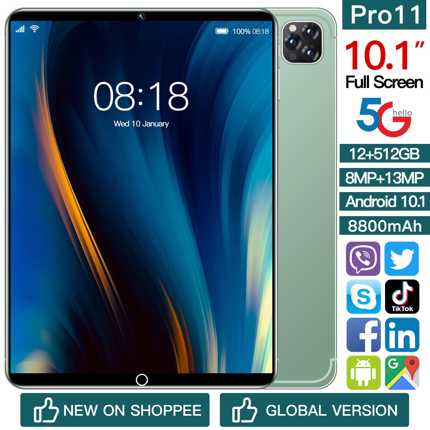 Прямые поставки фабрики новый 10.1-дюймовый умный планшет кросс-бодер полный экран звонки Shopee экспорт в Ближний Восток Дубай