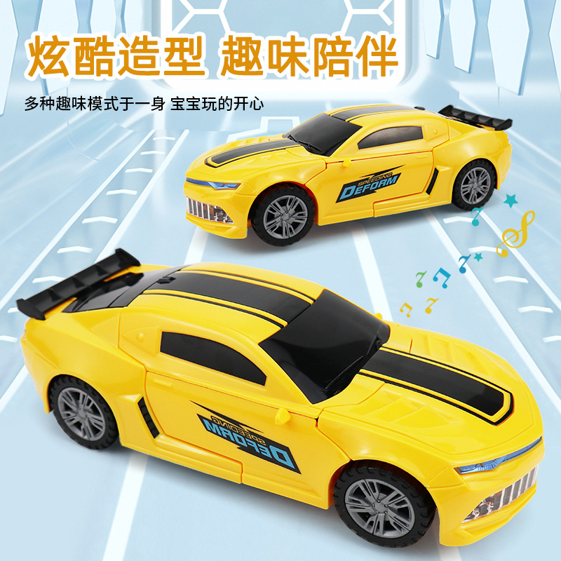 Electric stunt car deformation robot music Light Universal driving electric children's toys stall wholesale