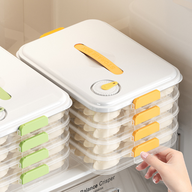 Household Food Grade Freezing Special Sealed Fresh-keeping Wonton Dumplings Kitchen Refrigerator Storage Box Simple Dumpling Storage Box