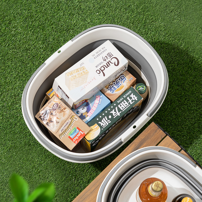 I6AT Foldable Bucket Household Mop Bucket Rectangular Large Outdoor Car Portable Storage Bucket Large Capacity