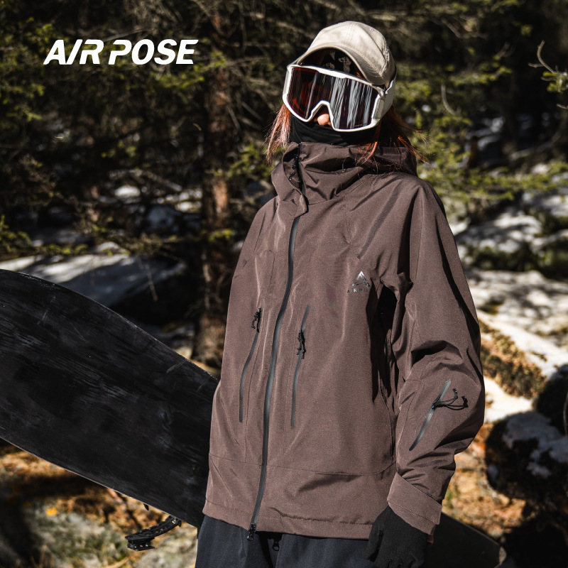 airpose2023 new 3l ski suit men's single-board double-board waterproof niche warm ski suit top for women