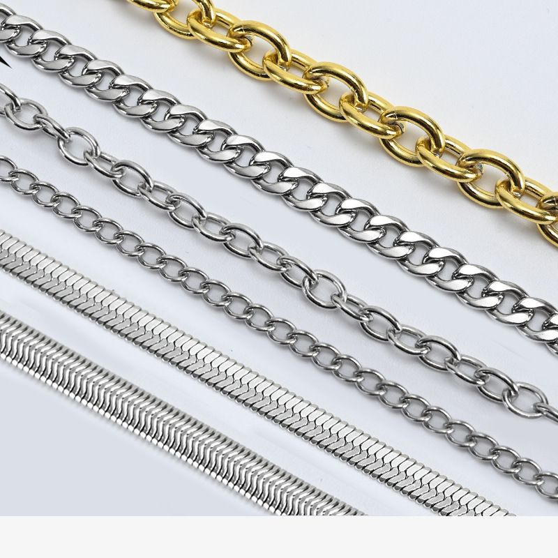 Metal electroplating button chain decorative chain DIY hanging bag chain waist chain jewelry aluminum chain accessories