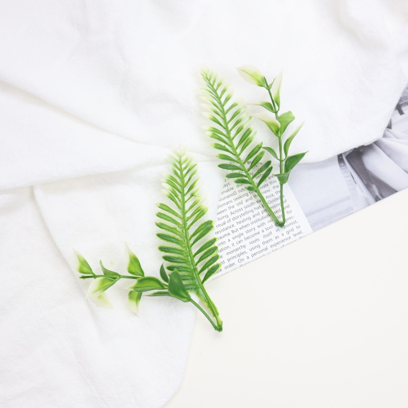 Plastic Aquatic Plant Accessories, 2-Pronged Papyrus, Persian Leaf Grass, Artificial Plant Accessories, Bonsai Potted DIY Materials