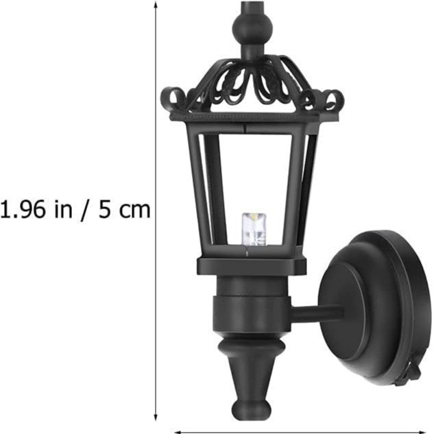 1:12 dollhouse dollhouse Mini (black Metal Wall Lamp LED) Indoor and Outdoor Decorative Ornaments