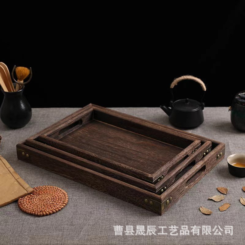 Tung Wood Tray Wooden Charcoal Cooking Tea Tray Household Tea Set Tray Vintage Encircled Stove Cooking Tea Cooking Food Tray Solid Wood Dried Fruit Tray