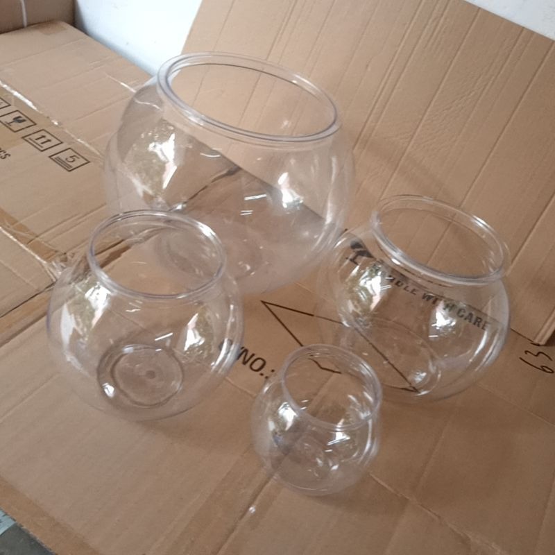 Plastic Fish Tank Goldfish Tank Desktop High Transparency Landscape Landscaping Round Mini Fish Tank Office Turtle Tank