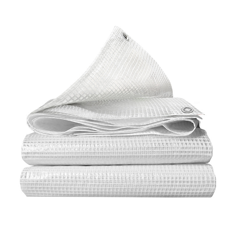 Factory in stock transparent mesh tarpaulin thickened rainproof canvas PE shade cloth night market stall insulation tarpaulin