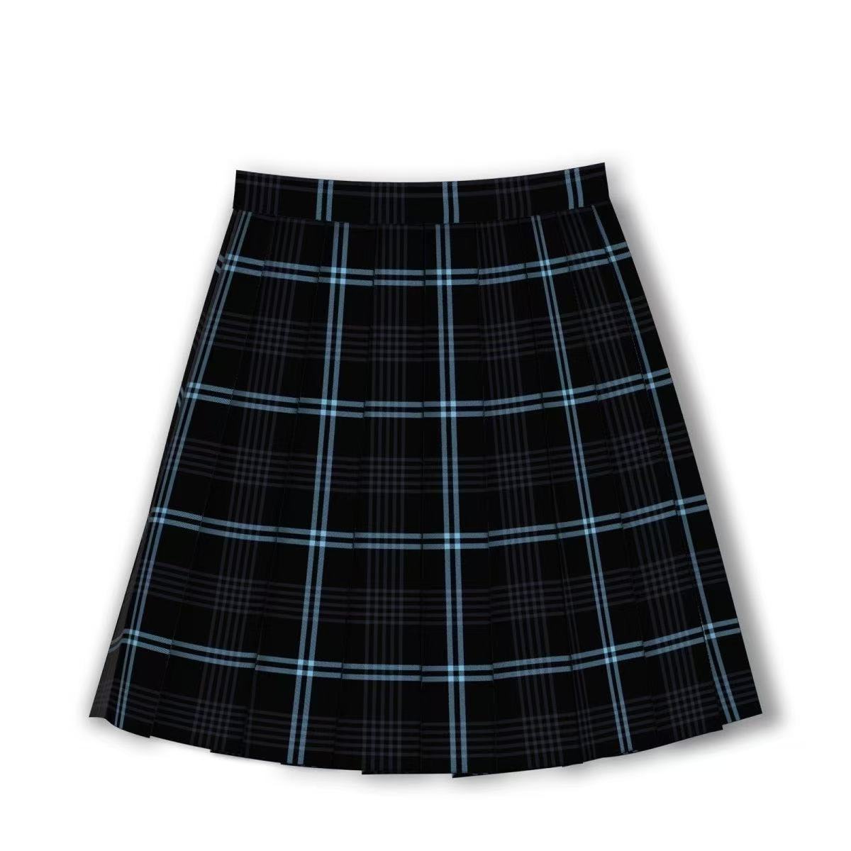 [Wu Laxi] Delanci Twins Original Black and Blue Preppy Style Jk Plaid Skirt Preppy Pleated Skirt Short Skirt
